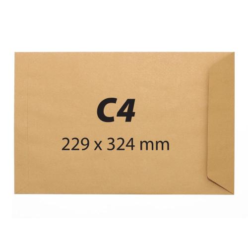 Plic C4, 229 x 324 mm, kraft, banda silicon, 90 g/mp
