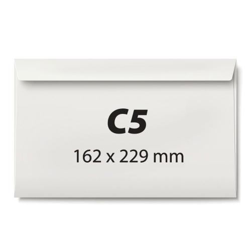 Plic C5, 162 x 229 mm, alb, banda silicon, 80 g/mp