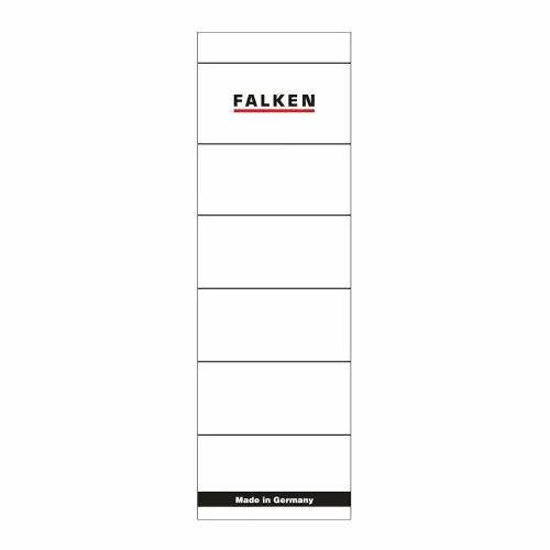 Etichete Falken autoadezive, pentru bibliorafturi, 60 x 190 mm, alb