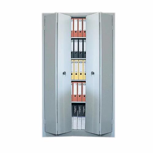 Dulap metalic Ceha, gri, 120x42x195 cm, 2 usi pliabile si 4 polite 