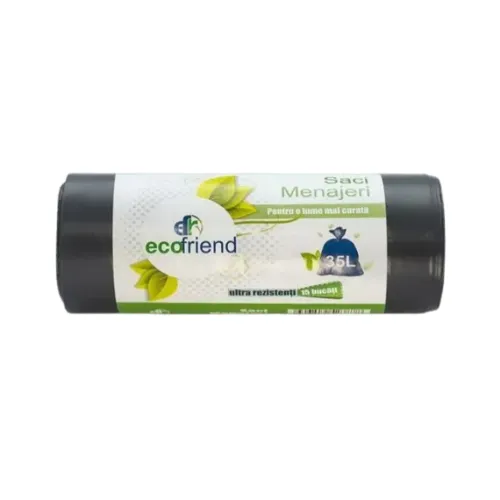 Saci menaj 35L  ultra rezistenti  LDPE 70x50cm 22μ 15 buc/set 1 negru  