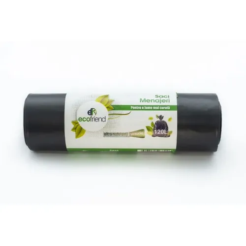 Saci menaj 120L  ultra rezistenti  LDPE   110x70cm 30μ 10 buc/set negru 