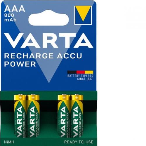 Acumulatori Varta Power, HR03, AAA, 800 mAh, 4 bucati/set